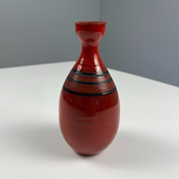 Vintage MCM 60s studio art pottery vase Lorenzo Bello - Picture 1 of 7